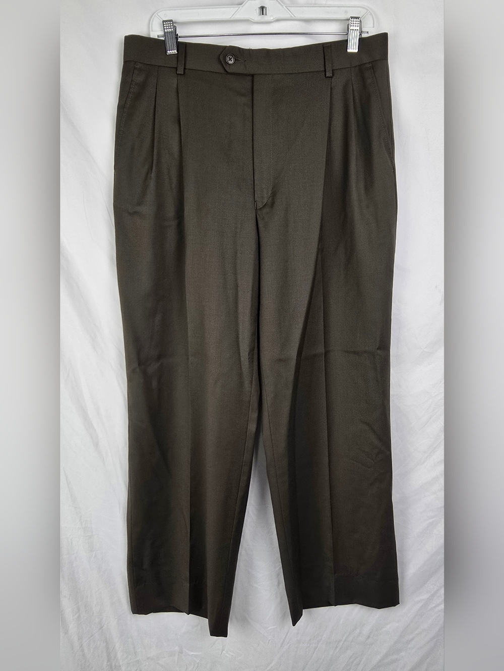 Daniel Gray Trio Travel Concepts Pleated Worsted Wool Preppy Pants sz 36 R